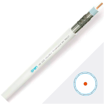 Coax Kabel HQ-113 HFFR Hvid 100m ringe