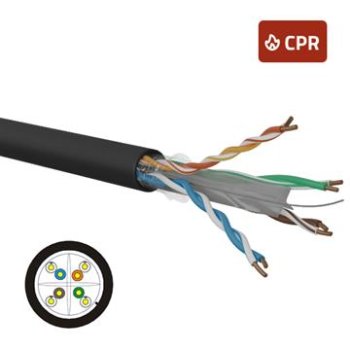 Netv�rkskabel, Cat6A U/UTP,PE,sort