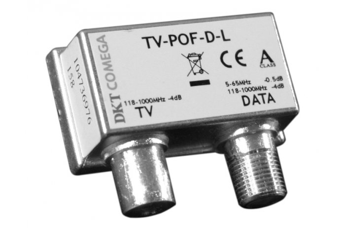 Push on for TV port, TV/DATA filter TV POF-D-L