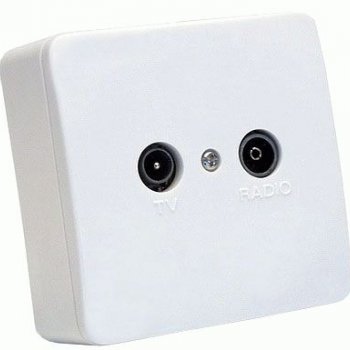 Stikdse, str. 81x81 hvid, komplet T0BX-C