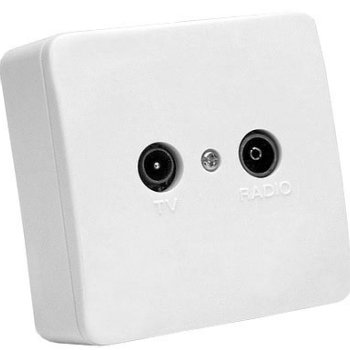 Stikdse, str. 81x81, hvid, komplet