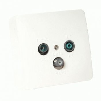 Stikdse, multimedie, hvid, komplet MM4-65DX-C