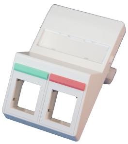 Dataudtag 2xRJ45 Keystone FUGA Skr Hvid