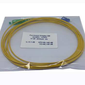 Patchkabel, LC/PC-SC/APC, Simplex 3M.