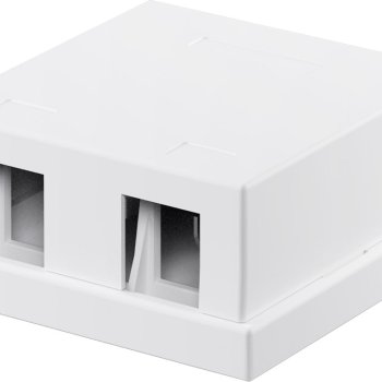 Dataudtag, Office box, 2 port, hvid