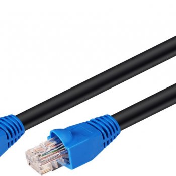 RJ 45, Patchkabel, CAT6A,U/UTP, PE, sort