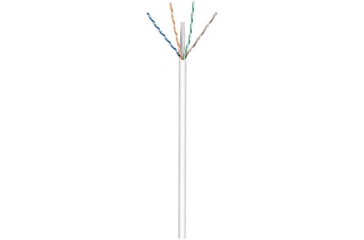 Cat6, U-UTP, kabel, PVC, AWG23, hvid, 305m